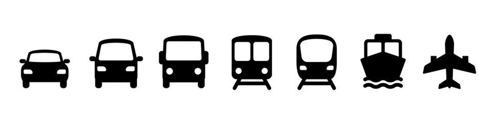 Transport icon set. Different Transport icons.