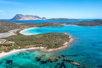 Aerial View of Cala Brandinchi, Gallura, Northwestern Sardinia, Italy