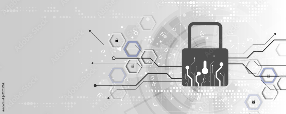 Poster network technology background science, software, data cryptography big data connection
