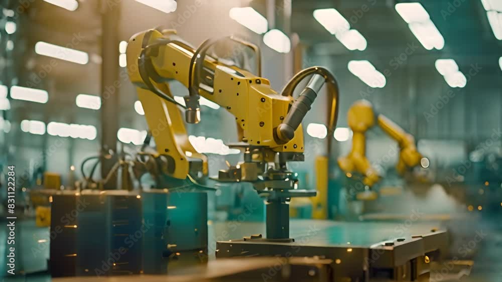 Poster woodworking machine in action generative ai