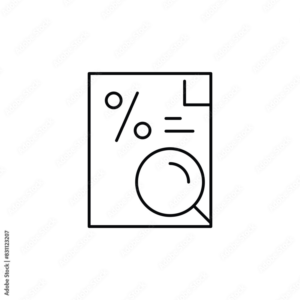 Aufkleber credit search thin outline icon vector design good for website and mobile app