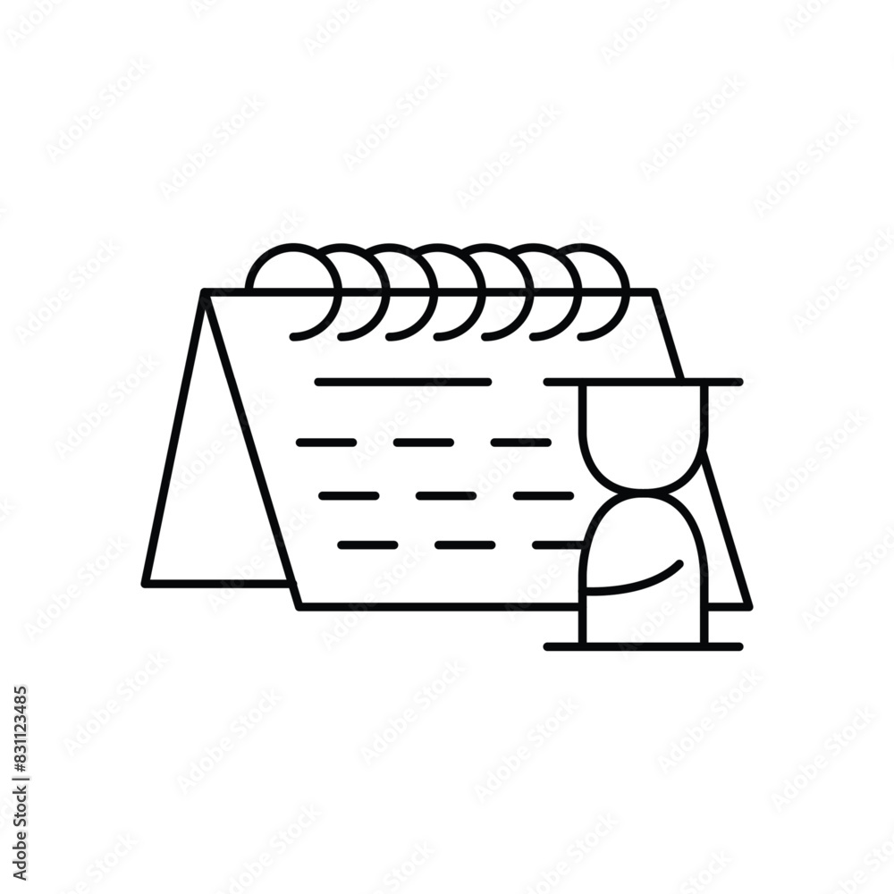 Poster loan term thin outline icon vector design good for website and mobile app