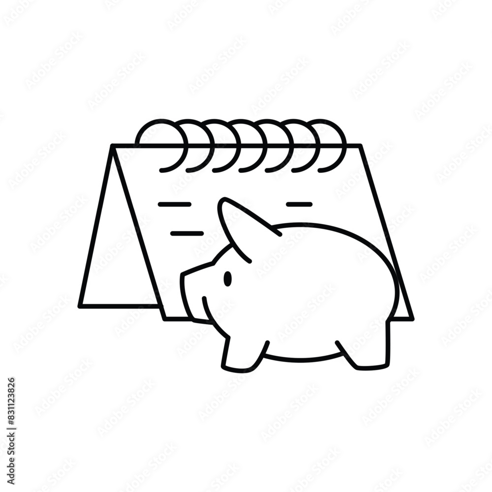 Poster monthly deposit thin outline icon vector design good for website and mobile app