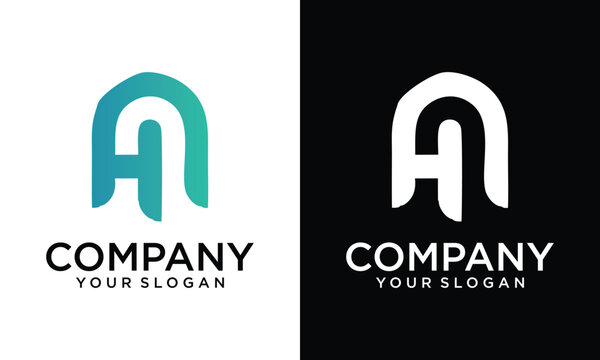 letter hn logo design vector illustration template