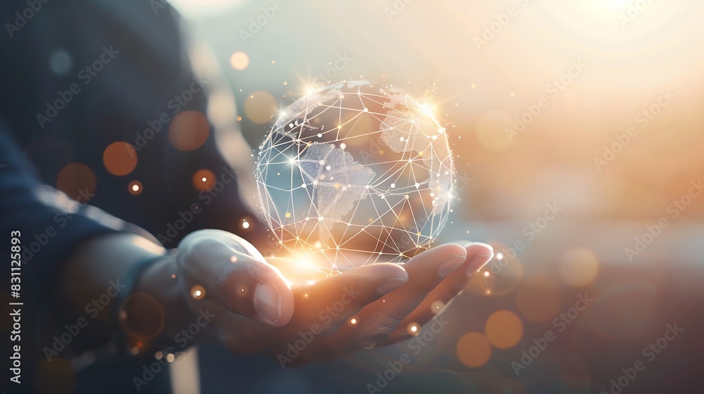 Aufkleber global business internet network connection iot internet of things business intelligence concept bus