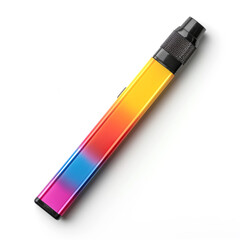 modern disposable vape for smoking, square shape, plastic, bright color, isolated on white