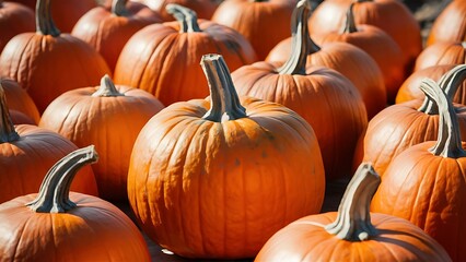Pumpkins in honor of the celebration of autumn and halloween festival of vegetables