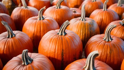 Pumpkins in honor of the celebration of autumn and halloween festival of vegetables