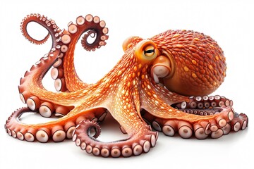 Obraz premium Octopus figurine with an oversized orange-white octopus