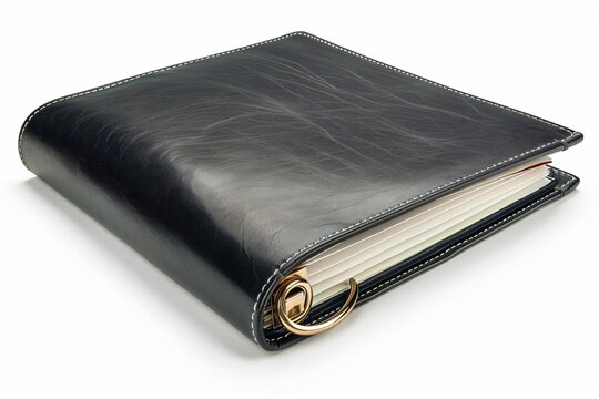 Ring and zipper closures on leather cover