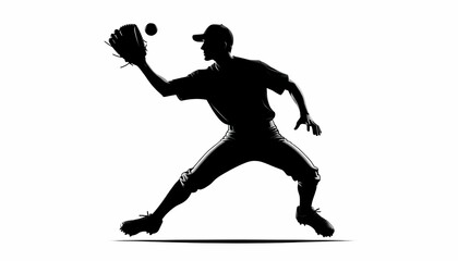 Naklejka premium Shadow of a baseball player