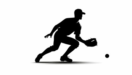 Fototapeta premium Shadow of a baseball player