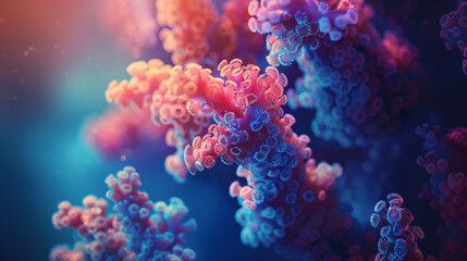 Fototapeta premium Coral abstract structure for scientific events, embodying purity,