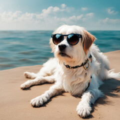 dog-in-sunglasses-chilling-on-sea-summer-created-with-generative-ai-technology