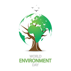 Environment world day tree globe, vector art illustration.