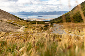 landscape with river and mountains