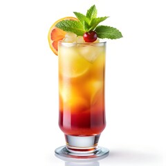 alcohol mocktail isolated white background