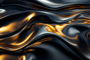 3D abstract background black-gold - 3D abstrakter Hintergrund schwarz-gold