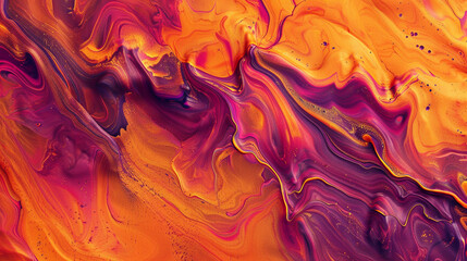 Obraz premium Vibrant orange and plum smears on an abstract canvas, creating a dynamic texture background,