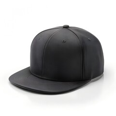 Fototapeta premium blank black snapback hat isolated white background