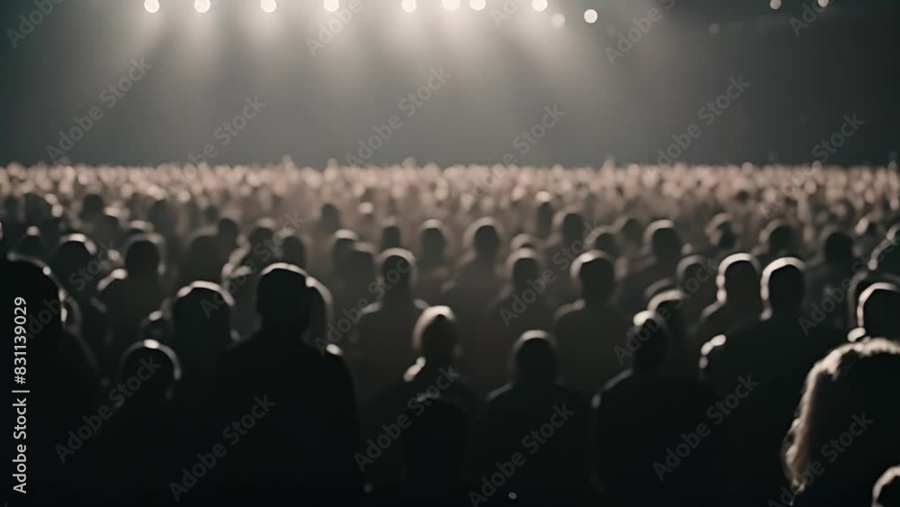 Poster large crowd gathered in front of a stage generative ai