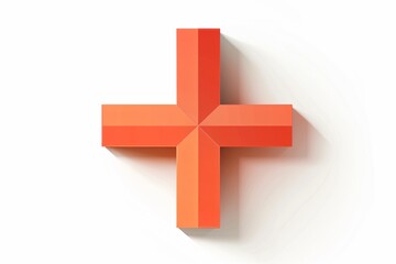 Obraz premium Red cross, white wall, shadow