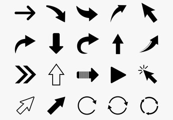 Minimalist Black Arrow Vector Icons Pack