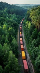 Freight Train Hauling Cargo Containers