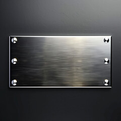 A blank metal sign as a mockup with a gray background