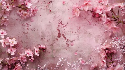 Cherry blossom background, copy and text space, 16:9