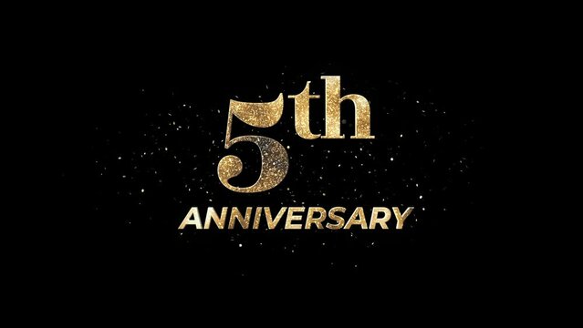 5th Anniversary Animation Text, Alpha Channel