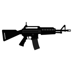 Vector Illustration of a Modern Assault Rifle perfect for military, tactical, and firearms designs