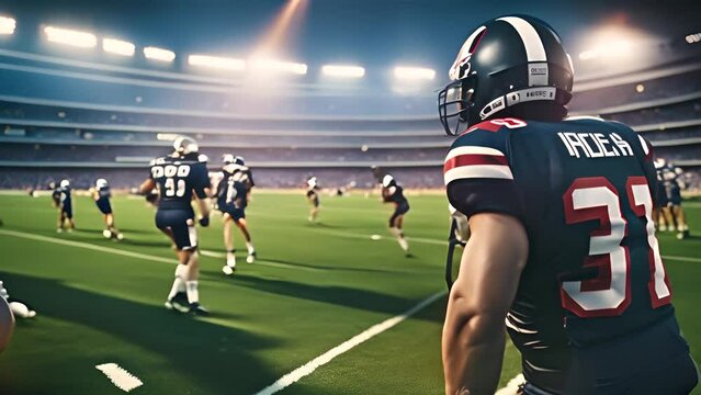 Football Game in Full Swing at Stadium Generative AI