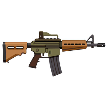 brown and green rifle side view clip art preview