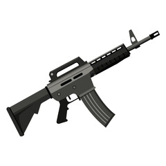 Vector Illustration of a Modern Assault Rifle perfect for military, tactical, and firearms designs