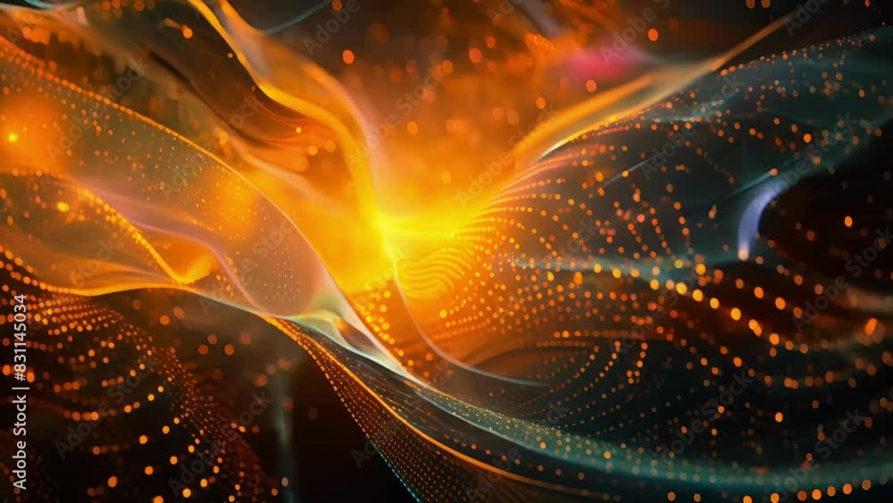 Poster a beautiful and intricate pattern formed by the fusion of particles adding an artistic element to th