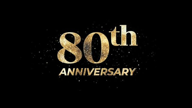 80th Anniversary Animation Text, Alpha Channel