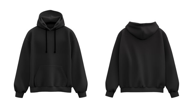 black plain  hoodie on a isolated background