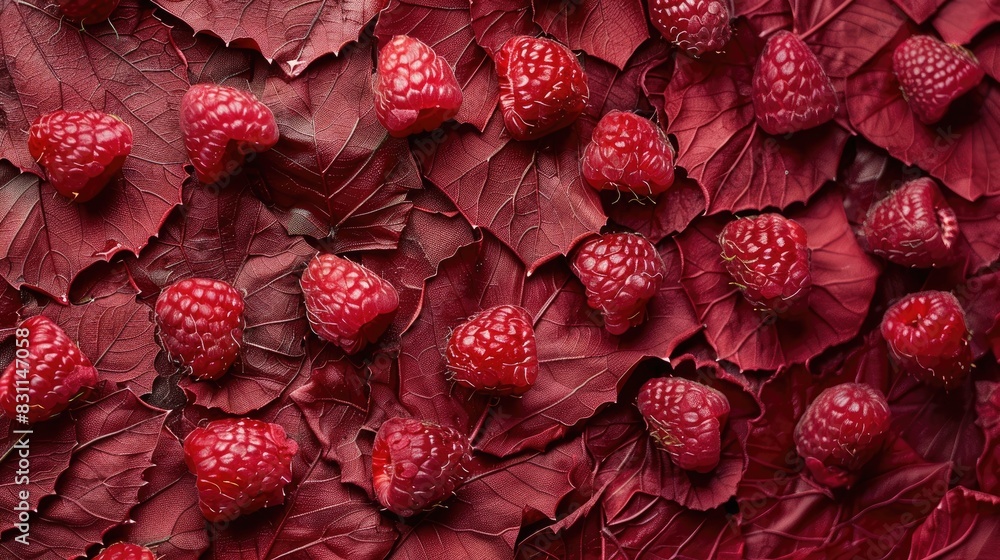 Poster red raspberry fabric texture