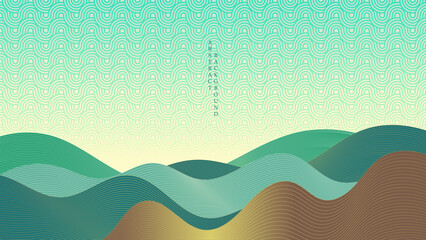 Abstract landscape in Japanese minimalistic style.