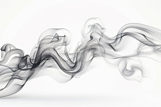 Smoke swirling on white background