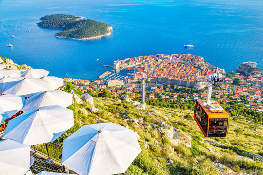 Panoramic view of Dubrovnik from Mount Srd in Croatia