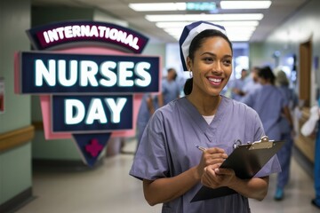 Smiling nurse celebrating International Nurses Day