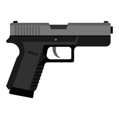 Vector Illustration of SemiAutomatic Handgun Clipart for Design Projects