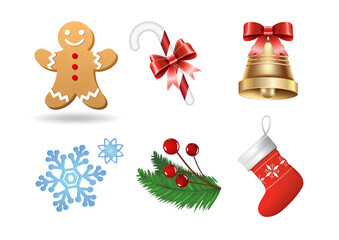 Some Christmas objects vector set.