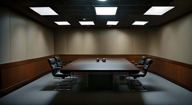 Interior of an interrogation room.