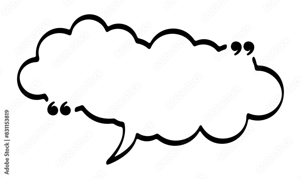 Wall mural Cloud Shaped Speech Bubble with Quotation Marks