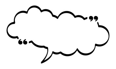 Cloud Shaped Speech Bubble with Quotation Marks