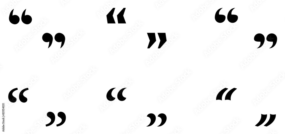 Poster minimalistic design featuring large black quotation marks