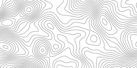 Abstract topography contour map background design .modern design with white background and black wave lines .geography contour map linear background vector illustration .